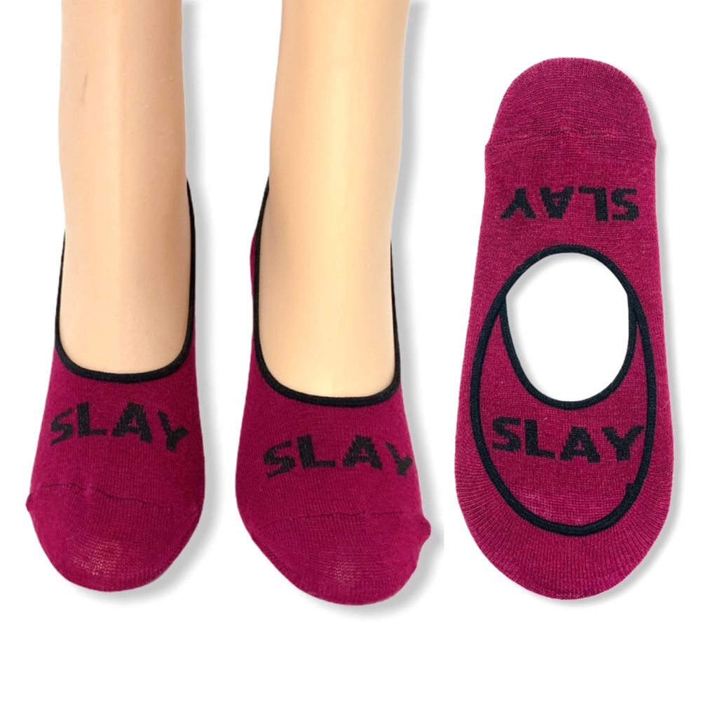 ❣️3/$15❣️ “SLAY” No Show Socks